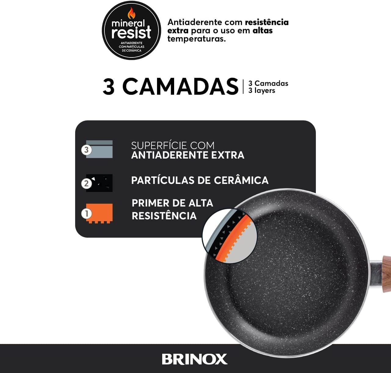 Revestimento em 3 camadas Brinox Ceramic Life