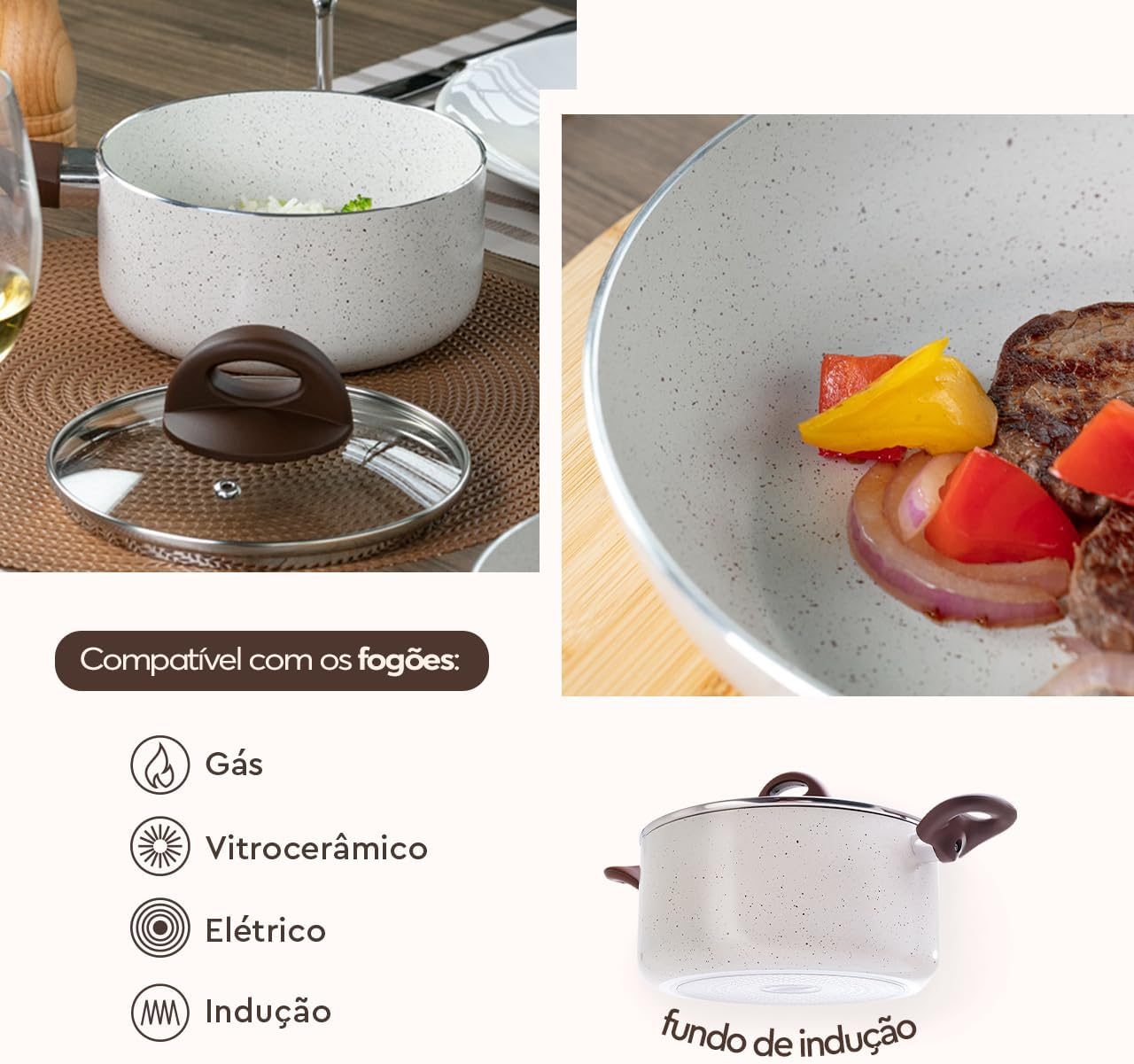 Fundo de indução Brinox Ceramic Life Vanilla