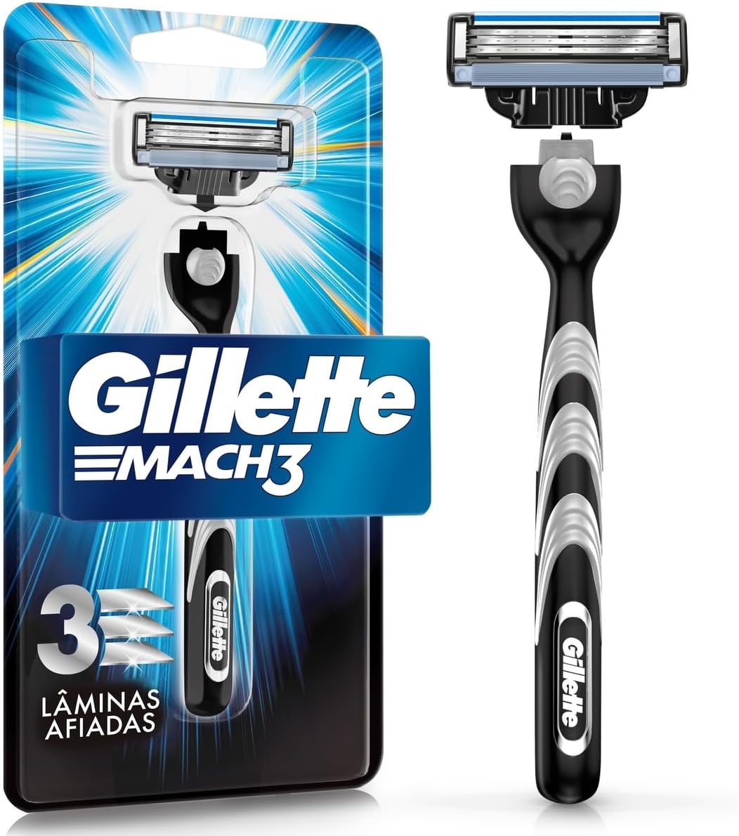 Gillette Mach3 aparelho com 3 lâminas afiadas
