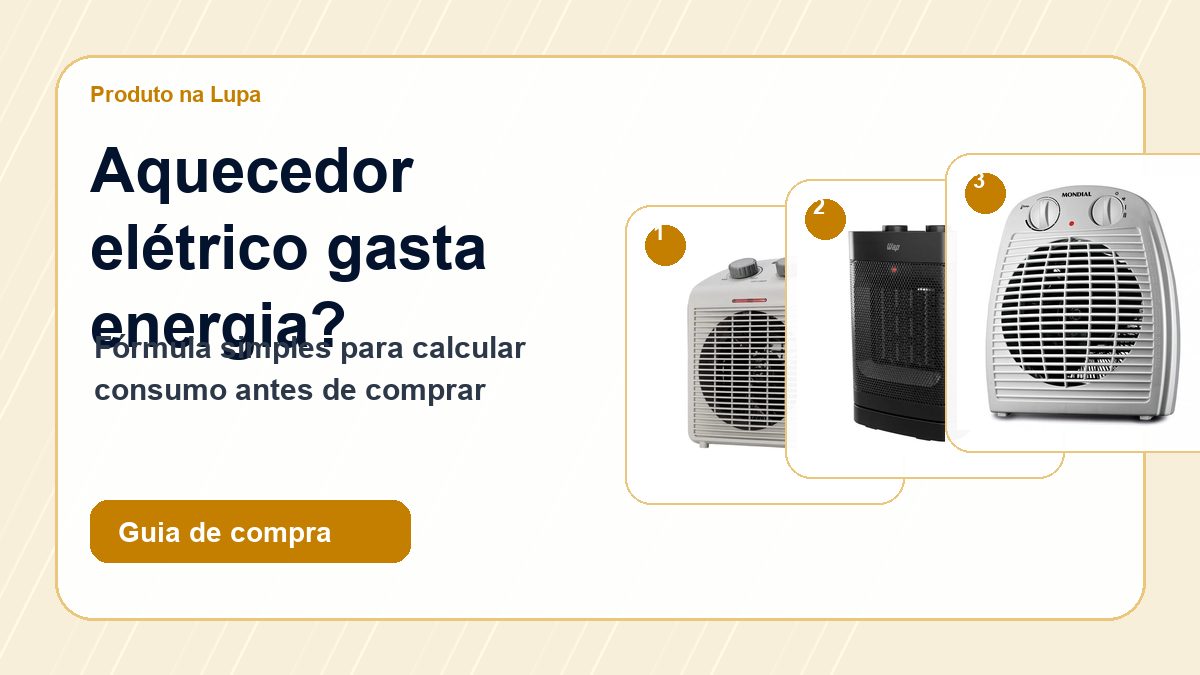 Infográfico de consumo de energia de aquecedor elétrico