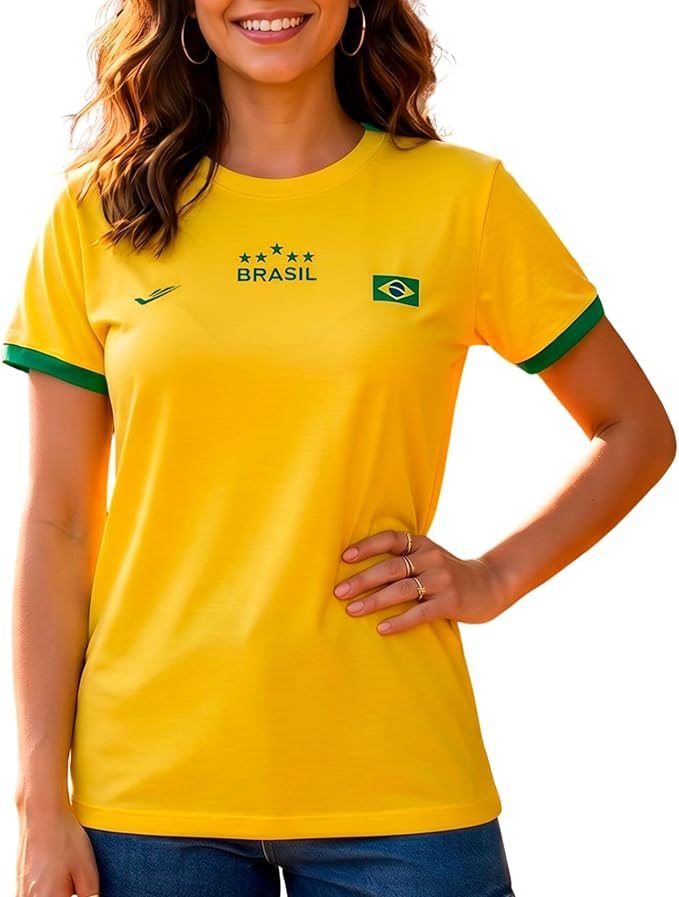 Camiseta Brasil feminina amarela
