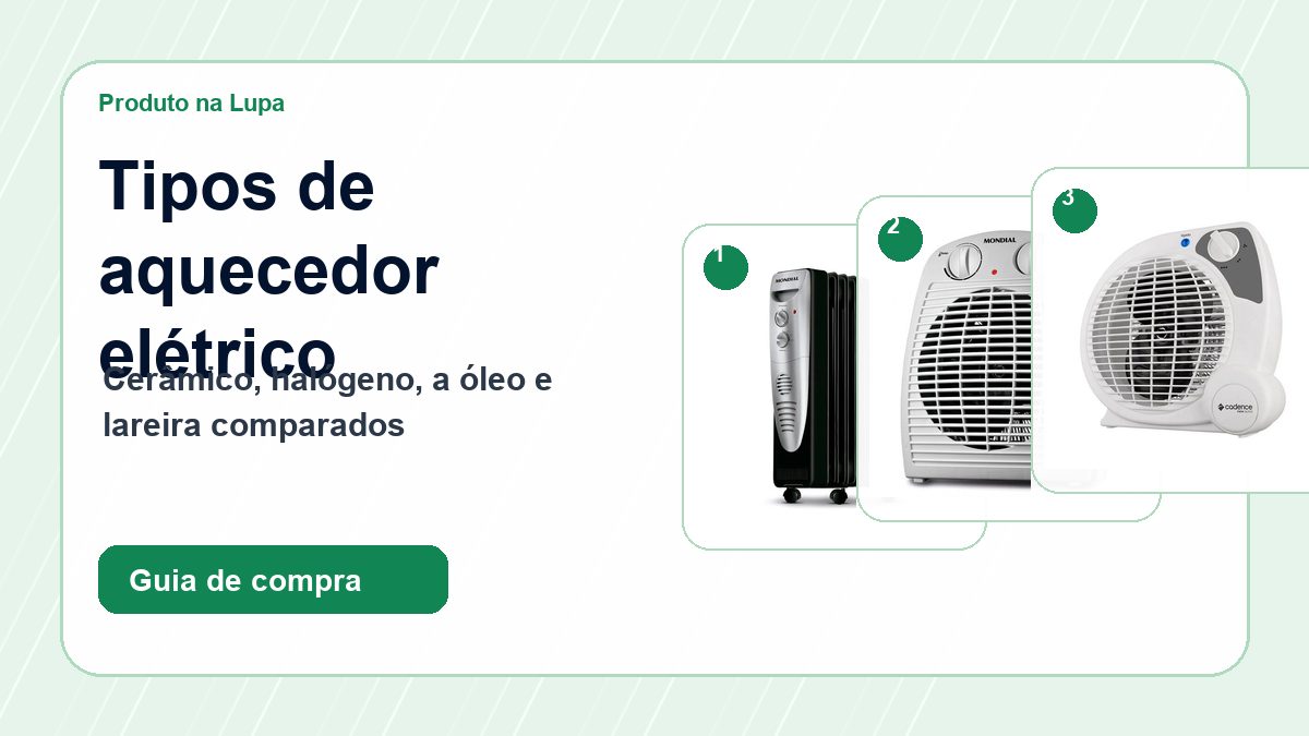 Comparativo entre tipos de aquecedor elétrico